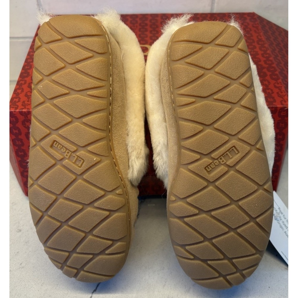 NEW L.L.Bean Wicked Good Moccasins Women's Slipper Size 5M Brown Shearling NIB - Picture 5 of 8